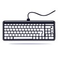 Computer Keyboard Illustration for Technology and Computing Concepts, Input Device with Cable in Simple Cartoon Style Royalty Free Stock Photo