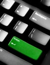 Computer keyboard with isolated enter key Royalty Free Stock Photo