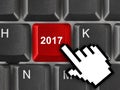 Computer keyboard with 2017 key Royalty Free Stock Photo