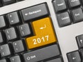 Computer keyboard with 2017 key Royalty Free Stock Photo