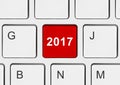 Computer keyboard with 2017 key Royalty Free Stock Photo