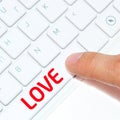 Computer keyboard with key love Royalty Free Stock Photo