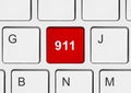 Computer keyboard with 911 key Royalty Free Stock Photo