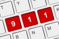 Computer keyboard with 911 key Royalty Free Stock Photo