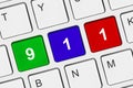 Computer keyboard with 911 key Royalty Free Stock Photo