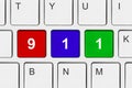 Computer keyboard with 911 key Royalty Free Stock Photo