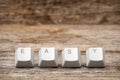 Computer keyboard keys arranged to spell EASY word