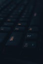 Computer keyboard keys closeup highlighted Royalty Free Stock Photo