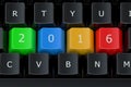 Computer keyboard with 2016 keys, New Year concept Royalty Free Stock Photo