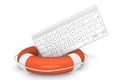 Computer Keyboard with lifebuoy Royalty Free Stock Photo