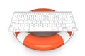 Computer Keyboard with lifebuoy Royalty Free Stock Photo