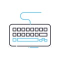 computer keyboard line icon, outline symbol, vector illustration, concept sign Royalty Free Stock Photo