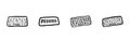 Computer Keyboard Line Icon Set In Doodle Style. Typing, Digital Communication, And Technology Tools Outline Sketch Royalty Free Stock Photo