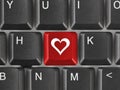 Computer keyboard with love key Royalty Free Stock Photo