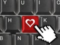 Computer keyboard with love key Royalty Free Stock Photo