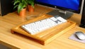 Computer keyboard and mouse, office equipment, desktop setup, workspace tools, tech gear Generative AI Royalty Free Stock Photo
