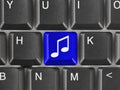 Computer keyboard with music key Royalty Free Stock Photo
