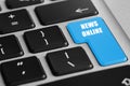 Computer keyboard with NEWS ONLINE button, closeup Royalty Free Stock Photo