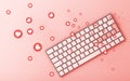 Computer keyboard with pink heart symbol icon Royalty Free Stock Photo