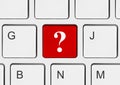 Computer keyboard with question key Royalty Free Stock Photo