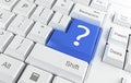 Computer Keyboard with a question mark Royalty Free Stock Photo