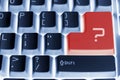 Computer Keyboard with Question Mark Royalty Free Stock Photo
