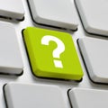 Computer keyboard with question mark key Royalty Free Stock Photo