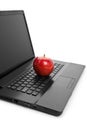 Computer Keyboard and red apple Royalty Free Stock Photo