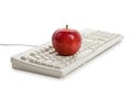 Computer Keyboard and red apple Royalty Free Stock Photo