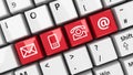 Computer keyboard red contact 2 Royalty Free Stock Photo