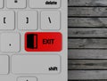 Computer keyboard red exit enter key, 3d render