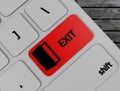 Computer keyboard red exit enter key, 3d render