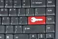 Computer keyboard with red key Royalty Free Stock Photo