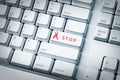 Computer keyboard with red ribbon Royalty Free Stock Photo
