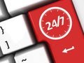 Computer keyboard round-the-clock service Royalty Free Stock Photo
