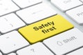 Computer keyboard with Safety First Royalty Free Stock Photo