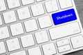 Computer keyboard with SHUTDOWN button Royalty Free Stock Photo