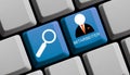 Search Employees online german - Computer Keyboard Royalty Free Stock Photo