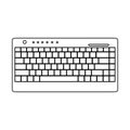 Computer keyboard technology vector illustration equipment outline with key and button line. Office computer keyboard device tool Royalty Free Stock Photo