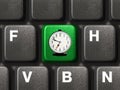 Computer keyboard with time key Royalty Free Stock Photo