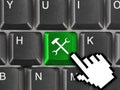 Computer keyboard with tools key Royalty Free Stock Photo