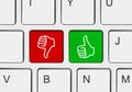 Computer keyboard with two gesturing hands Royalty Free Stock Photo