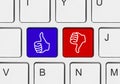 Computer keyboard with two gesturing hands Royalty Free Stock Photo