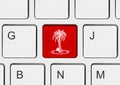Computer keyboard with vacation key Royalty Free Stock Photo