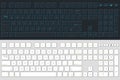 Computer Keyboard Vector Isolated. Gray and White Version Royalty Free Stock Photo