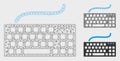 Computer Keyboard Vector Mesh Carcass Model and Triangle Mosaic Icon Royalty Free Stock Photo