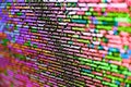 Computer language script code screen. Programmer occupation. Shallow Depth of Field effect. Monitor closeup of function source Royalty Free Stock Photo