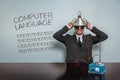 Computer Language text with vintage businessman Royalty Free Stock Photo