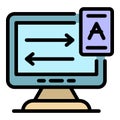 Computer language translator icon color outline vector Royalty Free Stock Photo