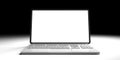 Computer laptop with blank screen isolated on white and black background, front view Royalty Free Stock Photo